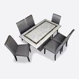 1.4M Rectangle Marble Dining Set MT60 + DC102 